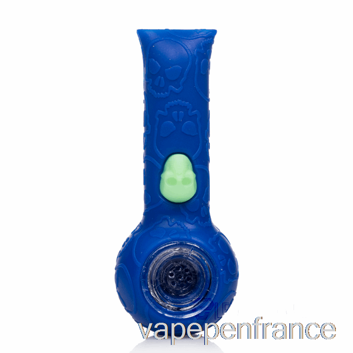 Stratus Silicone Crâne Pipe à Main Marine / Abeille Uv (abeille Bleue / Uv Verte) Stylo Vape